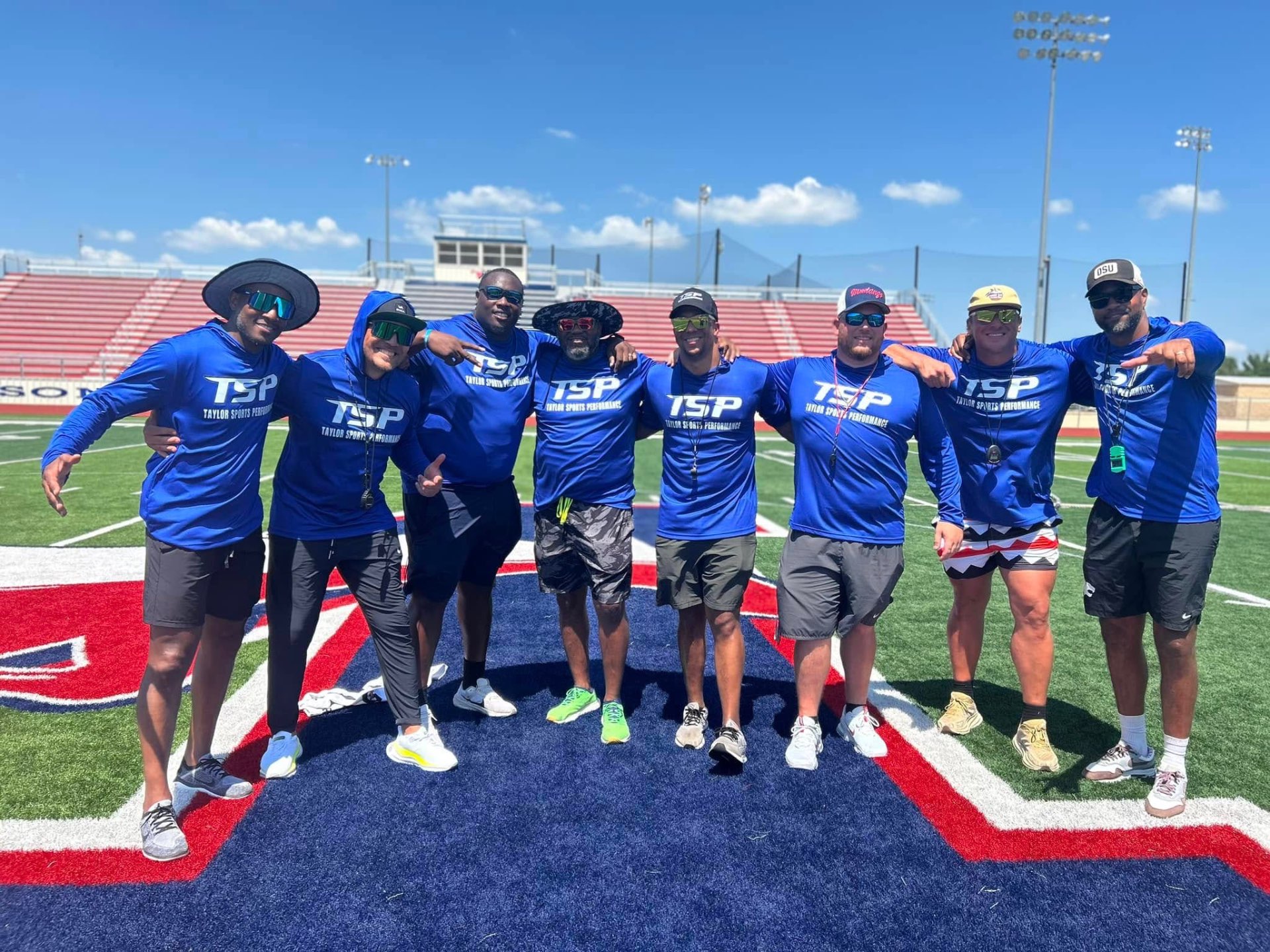 Taylor Sports Performance coaches and staff supporting community youth football and athlete development in East Texas
